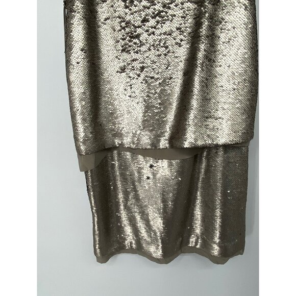 NWT BANANA REPUBLIC STRAPPY SEQUIN DRESS LINED SILVER SIZE 4 - Picture 3 of 5